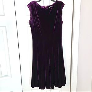Women’s Velvet A-Line Purple Dress